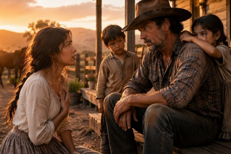 BURIED UNDER DESERT DUST, THE WIDOWED RANCHER NEVER EXPECTED THE STRANGER GIRL TO SAVE HIS FAMILY