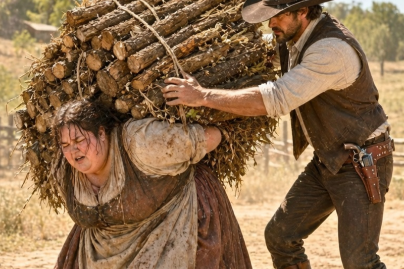 “I CAN’T GO ON…” – IN THE FIELDS EXHAUSTED CHUBBY GIRL, COWBOY QUIETLY LIFTS HER BURDEN