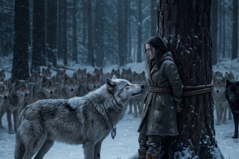 She Was Left Tied to a Tree in the Snow as Punishment—By Morning 40 Wolves Made a Circle Around Her