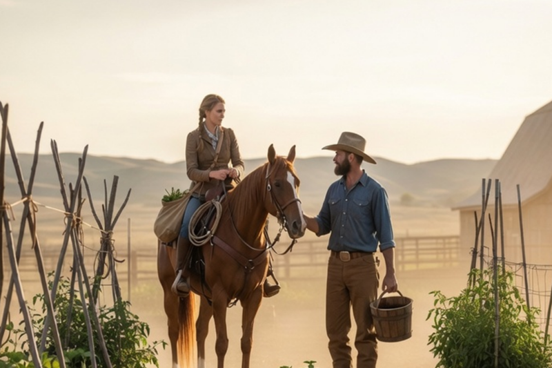 HE WAS THE ONLY RANCHER IN THE COUNTY WHO PLANTED A KITCHEN GARDEN — SHE RODE PAST AND TURNED AROUND