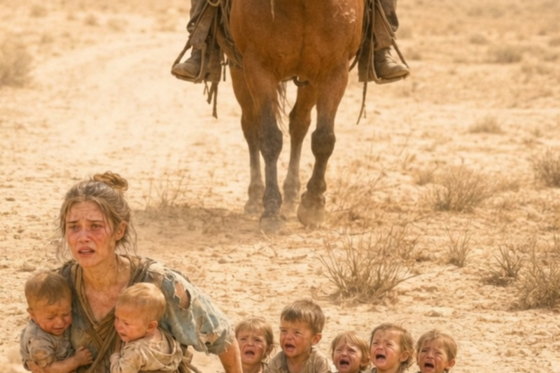 NOBODY HELPED THE WIDOW AND HER 9 CRYING CHILDREN… UNTIL A SILENT COWBOY STEPPED FORWARD