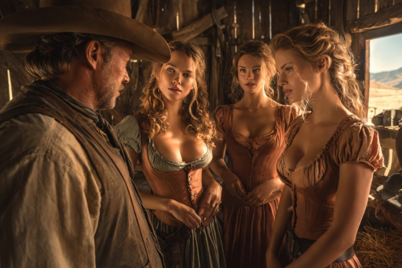 “THINK YOU CAN HANDLE US ALL?”—THE SISTERS SURROUNDED THE COWBOY IN HIS BARN | WILD WEST STORIES