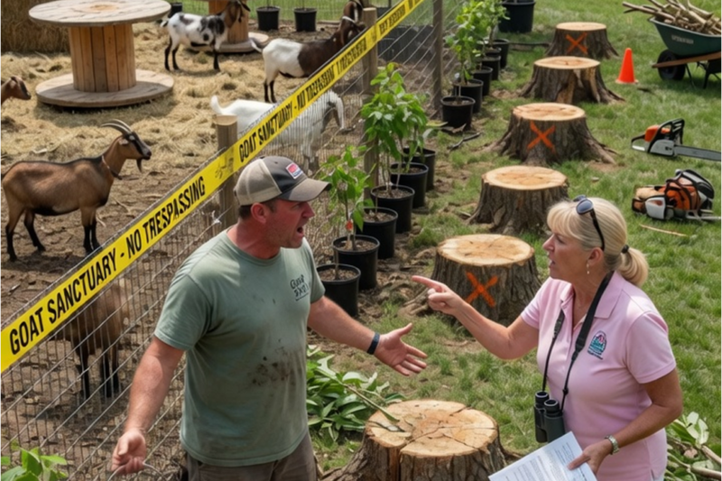 HOA Cut Down My 30 Mature Trees For Their Lake View — I Replaced Them With A Goat Sanctuary