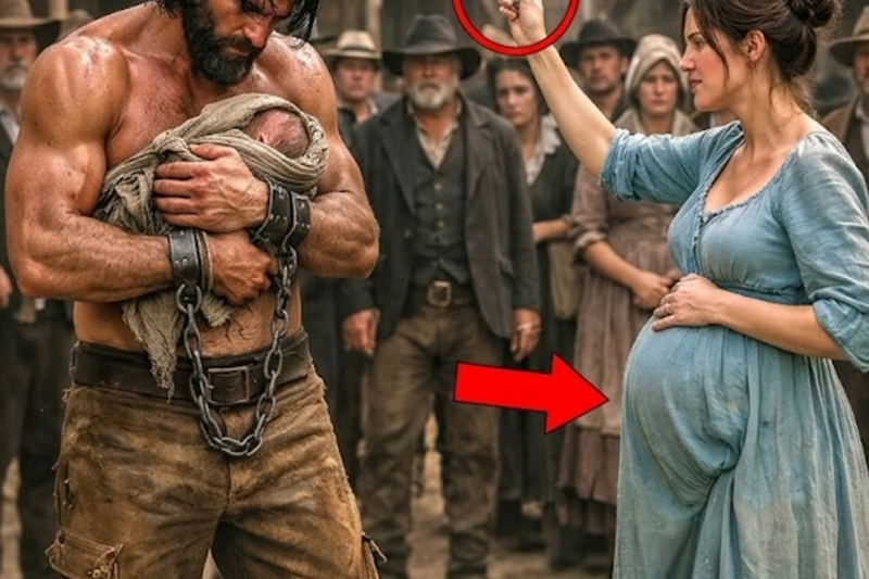 A Broken Mountain Man Holding A Newborn Was Being Auctioned — Until A Pregnant Woman Took Them Home.