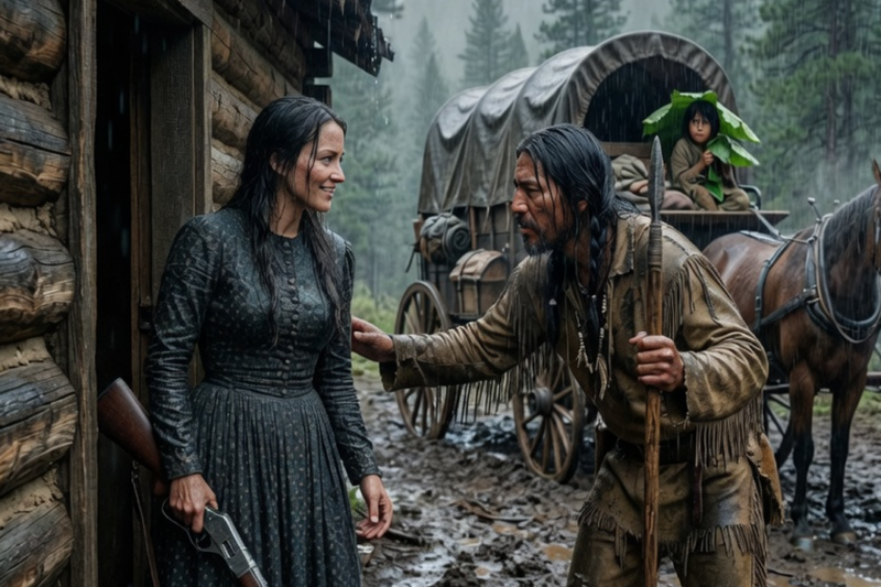 AN OUTCAST APACHE KNOCKED SAYING “I WAS TOLD YOU NEED A HUNTER” THE WIDOW SPOTTED HIS SON BEHIND HIM