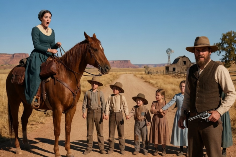 SHE WAS JUST A STRANGER PASSING THROUGH — BUT HIS SEVEN CHILDREN REFUSED TO LET HER RIDE AWAY