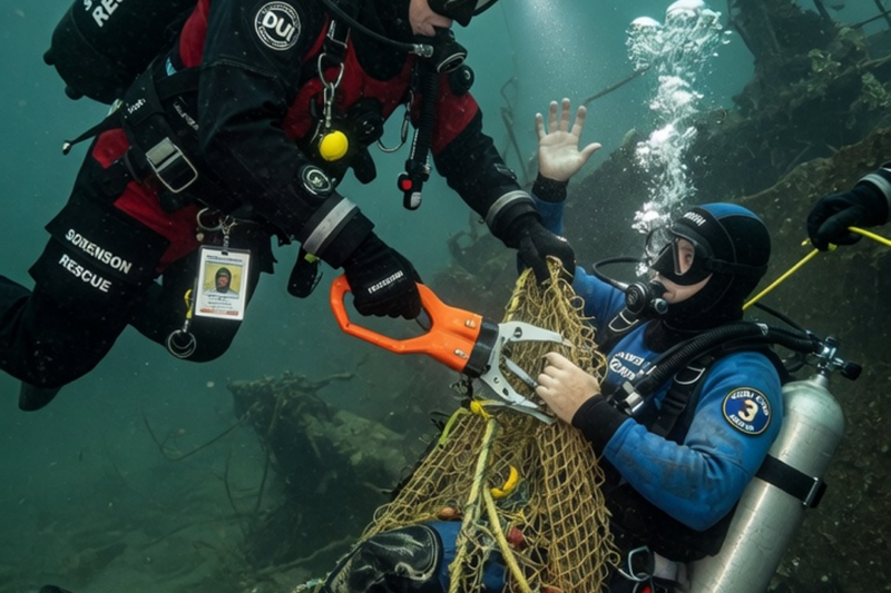 Edd Sorenson Rescues A Trapped Diver!