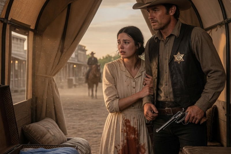 She Was Too Ashamed To Leave The Wagon, Until The Cowboy Climbed In And Sat Beside Her