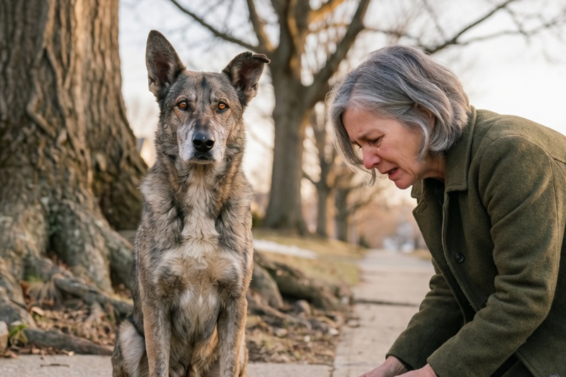 THE DOG WHO KEPT WAITING UNDER THE WINTER TREE