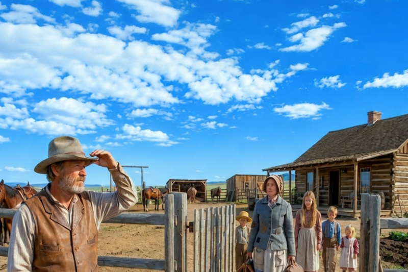 A WIDOWED COWBOY ASKED GOD FOR HELP ONE LAST TIME — A WOMAN AND FOUR CHILDREN CAME UP THE ROAD