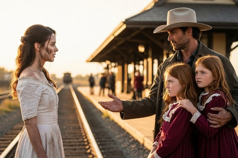 SHE WAS REJECTED AT THE STATION—THEN A COWBOY WHISPERED, “MY TWINS NEED A MOTHER LIKE YOU”