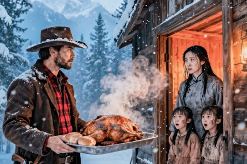 NO CHRISTMAS DINNER—UNTIL A SILENT GUNSLINGER ARRIVED WITH A FEAST AND STAYED FOREVER