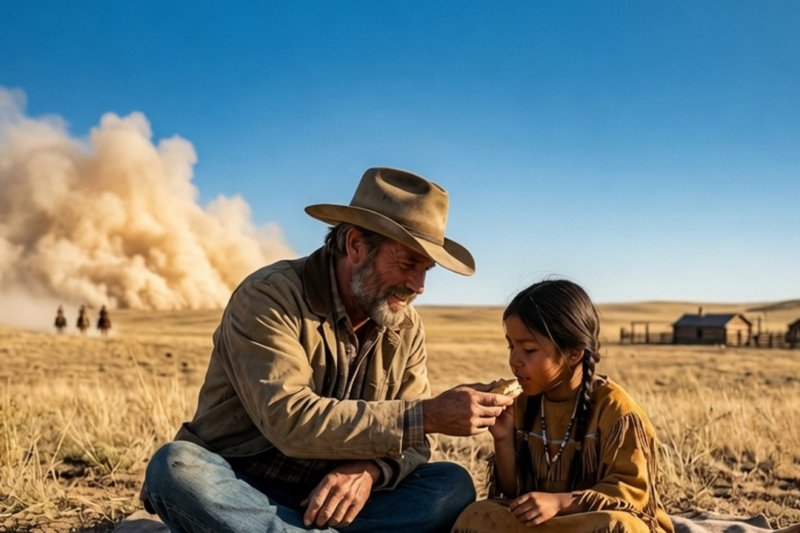 HE SHARED HIS LAST FOOD WITH A LOST APACHE GIRL — A WEEK LATER, SOMETHING ARRIVED AT HIS RANCH