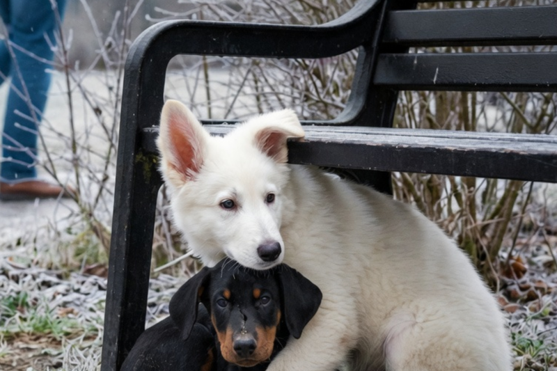 THE DOG IN THE SNOW REFUSED TO LET HIM GIVE UP