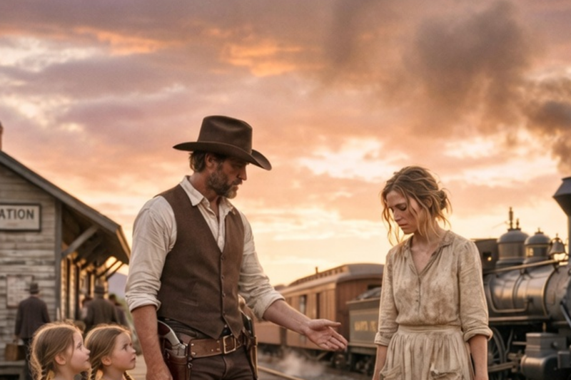 REJECTED AT THE TRAIN STATION… THEN A COWBOY WHISPERED “MY TWINS NEED A MOTHER LIKE YOU”