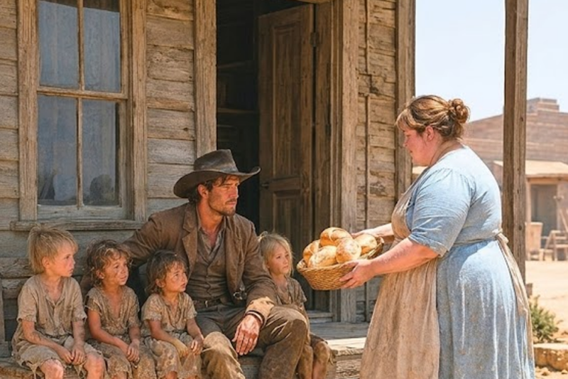 THE COWBOY’S CHILDREN HADN’T TASTED BREAD IN MONTHS — UNTIL A HEAVYSET WIDOW KNOCKED ON THEIR DOOR