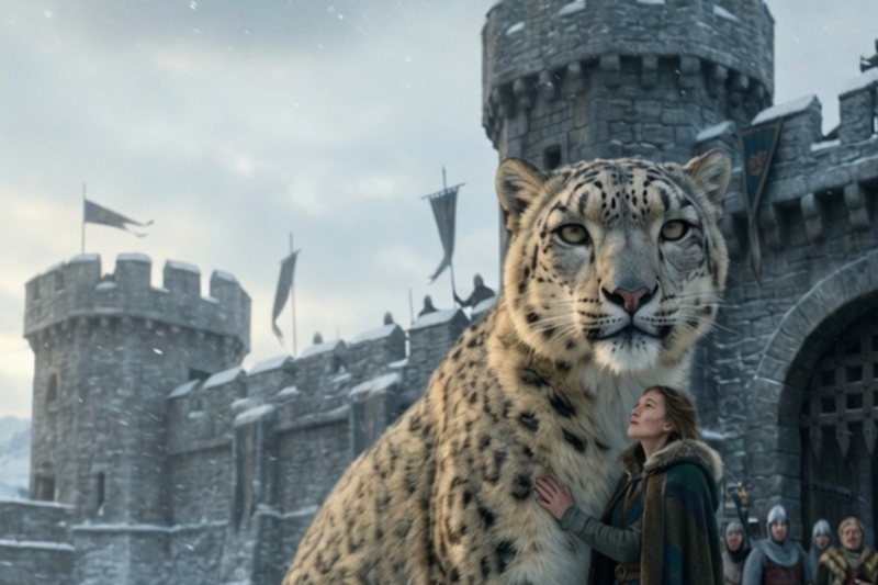 THE NORTHERN SNOW LEOPARD APPEARED AT THE PALACE GATE — AND REFUSED TO LEAVE HER