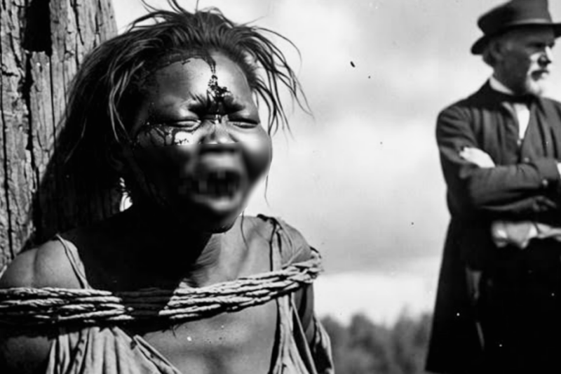 BOUND TO THE WHIPPING POST AND STONED UNTIL THE DAY BETTY MOORE IMPALED THE SLAVE TRADER WITH A PITCHFORK