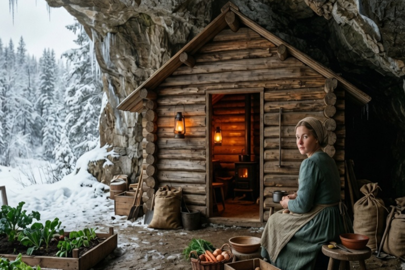 She Built a Shelter in the Cave and Stayed Warm at 87°F All Winter Without Firewood