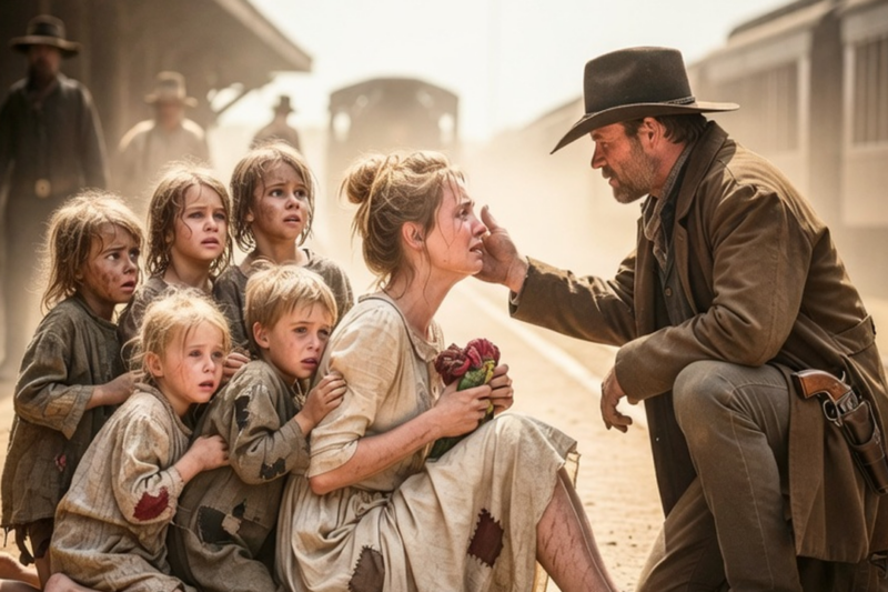 “I CAN’T GET MY CHILDREN HOME…” THE WIDOWED MOTHER SOBBED — UNTIL THE COWBOY DIDN’T WALK AWAY