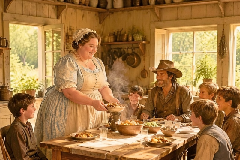 SHE WAS SENT TO MARRY A COLD STRANGER WITH FIVE BOYS — BUT ONE WARM MEAL CHANGED EVERYTHING
