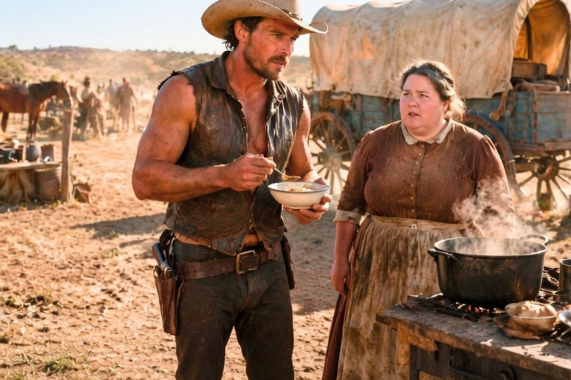 On the Brink of Hunger, the Mountain Cowboy Took One Bite—The Cook’s Meal Changed His Life Forever
