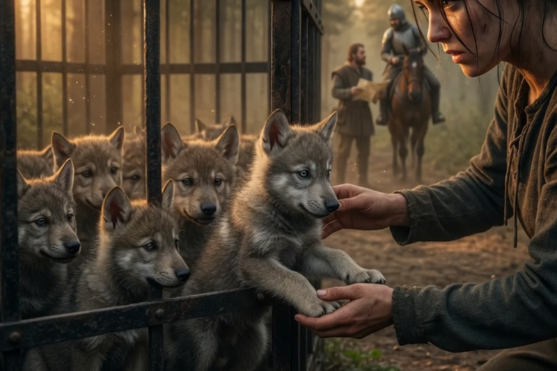 THE OMEGA CUT 7 PUPS LOOSE FROM A SLAVE TRADER’S CART — THE ALPHA KING BURNED THE CART THAT NIGHT