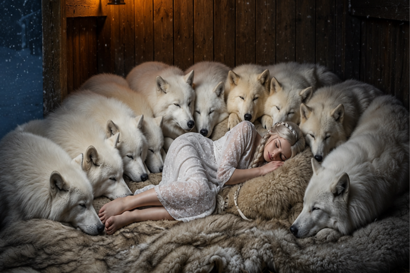 REJECTED OMEGA FOUND SHELTER IN A BARN — BY MORNING, TEN WOLVES SLEPT AROUND HER LIKE A NEST