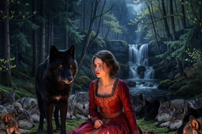 REJECTED OMEGA SAT BY THE FIRE — THAT NIGHT, A PACK OF TWENTY WOLVES LAID AROUND HER