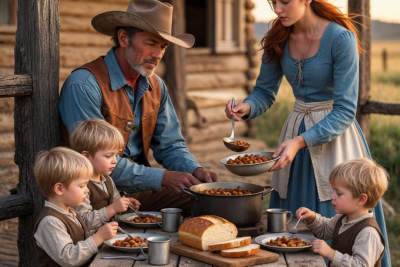THE COWBOY WAS LEFT WITH FOUR BABIES AFTER HIS WIFE DIED — UNTIL SHE WALKED IN WITH A LOAF OF BREAD