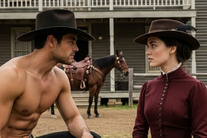 THE LONELY WIDOW AND THE GIANT COWBOY