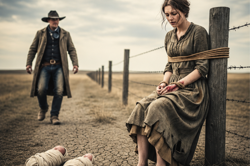 THEY LEFT THE WIDOW TO DIE FOR BIRTHING TWIN GIRLS — UNTIL A SILENT COWBOY STOPPED THEM
