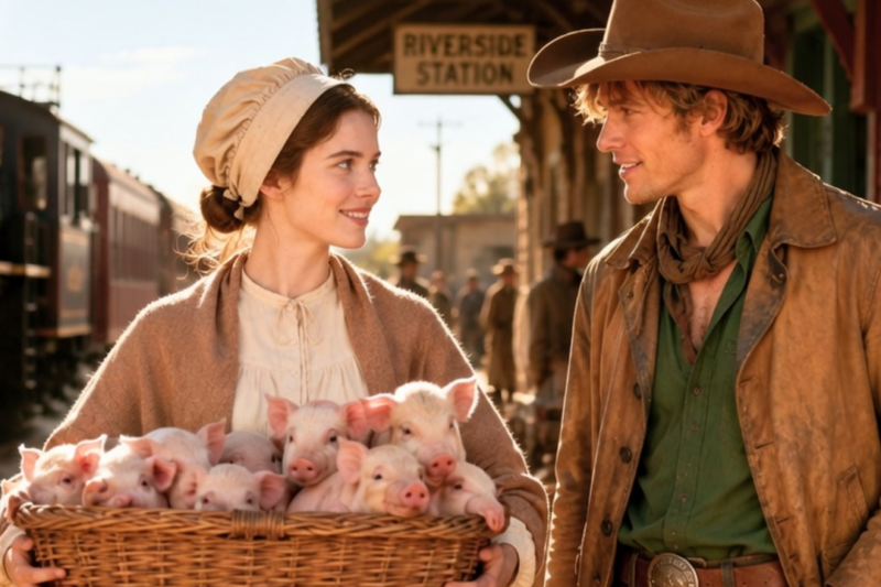 A MAIL-ORDER BRIDE BROUGHT PIGLETS—THE COWBOY WHISPERED, “WE’RE STRIKING GOLD”