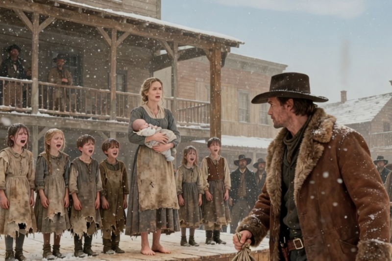 WIDOW WITH 5 CHILDREN SOLD AT AUCTION—UNTIL A SILENT COWBOY CHANGED EVERYTHING