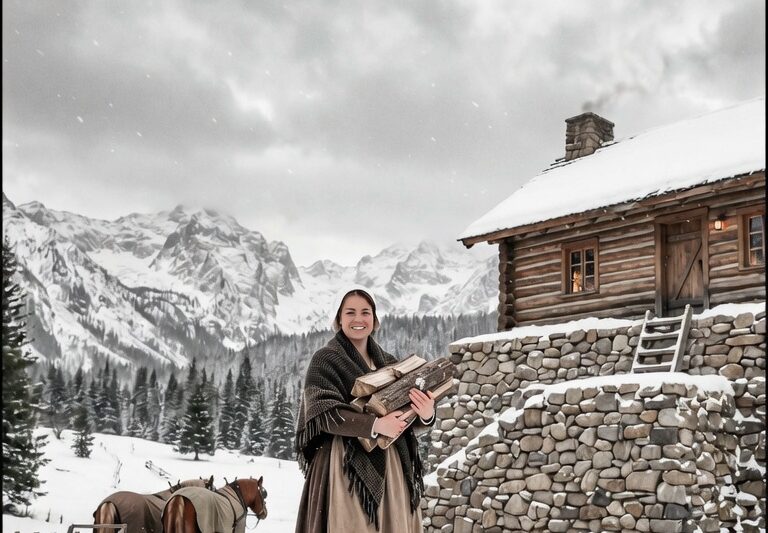 She Stacked a Massive Stone Plinth Under Her Cabin —The Freeze That Killed Others Couldn’t Touch Her
