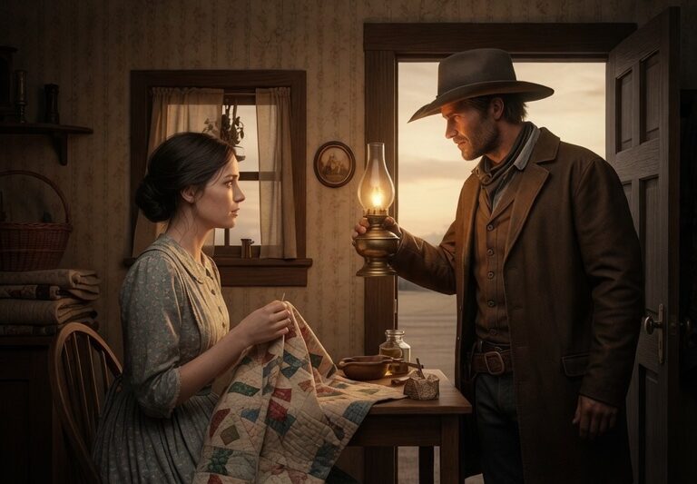 She Was Sewing Quilts by Candlelight, The Cowboy Gave Her a Lamp and a Lifetime