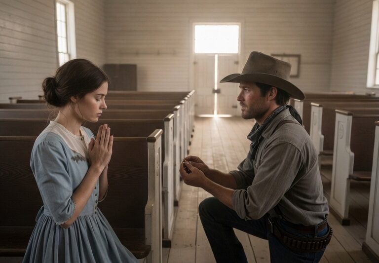 He Found Her Praying in an Empty Church, The Cowboy Knelt Beside Her and Proposed