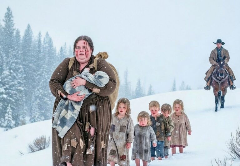 “You Don’t Have to Do This Alone,” the Cowboy Said — After Seeing an Obese Widow Carry Six Children