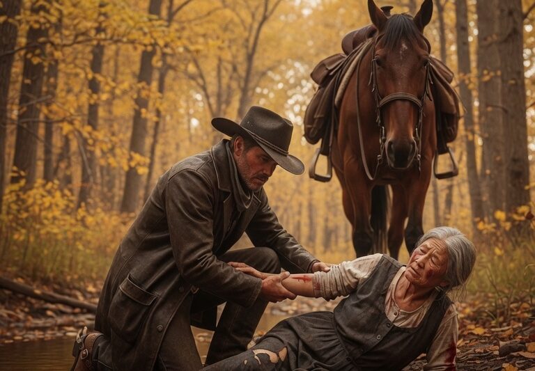 A Cowboy Rescued a Broken Elderly Woman in the Creek — What Happened Next Shocked the West