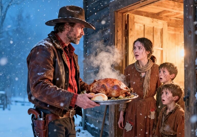 No Christmas Dinner—Until a Silent Rancher Arrived with a Feast… and Stayed