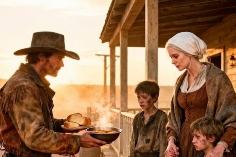 “JUST TAKE THE FOOD AND STAY WARM TONIGHT,” THE COWBOY WHISPERED… HE NEVER EXPECTED HER TO SAVE HIS LIFE AND THE VALLEY