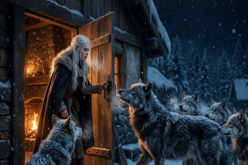 FROZEN WOLVES BEG WOMAN TO ENTER THE HOUSE. SHE HAS NO IDEA THAT ONE OF THEM IS ALPHA KING