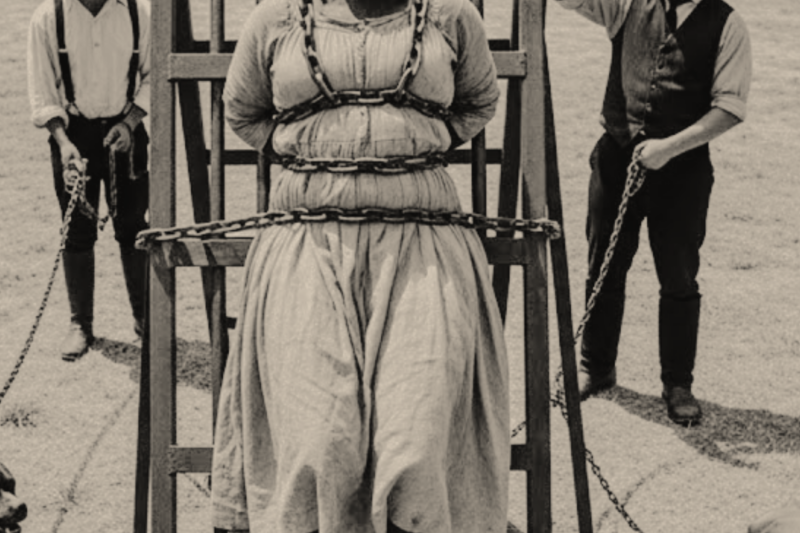 SHE SCREAMED WHILE IRON CHAINS CRUSHED HER BODY… THEN THE CROWD NOTICED SOMETHING THAT MADE THE OVERSEER TURN PALE