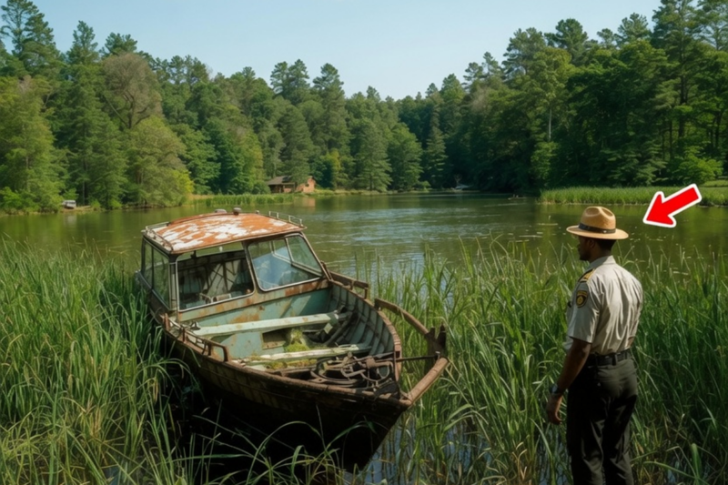 Ranger Found a Rusty Boat in a Forest Lake, But What He Saw Inside Left Him Speechless!