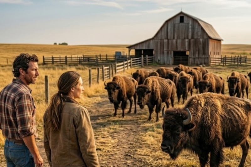 “Those Ugly Bison Will Never Save Your Ranch!” The Whole Community Ridiculed Their Impossible Dream—Until Every Other Pasture Turned Brown While Theirs Stayed Miraculously Green