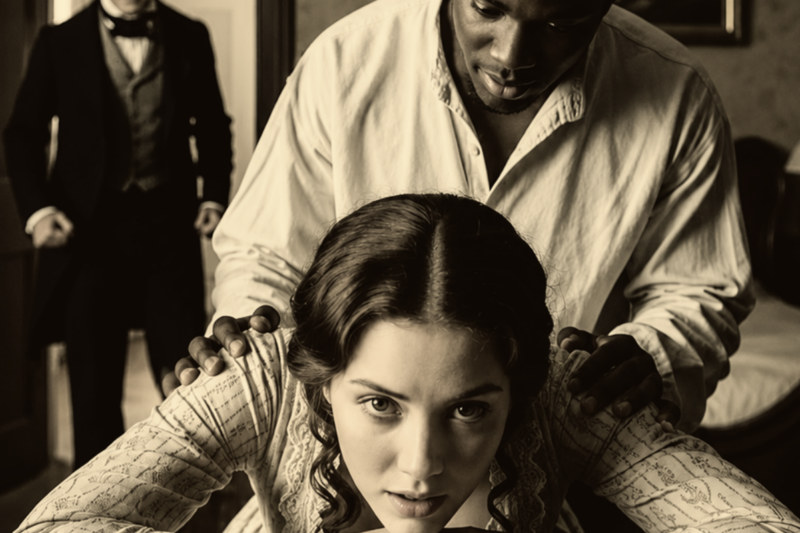 THE HANDSOME SLAVE CAUGHT WITH THE MASTER’S WIFE – her body was found with his blood on the master’s hands.