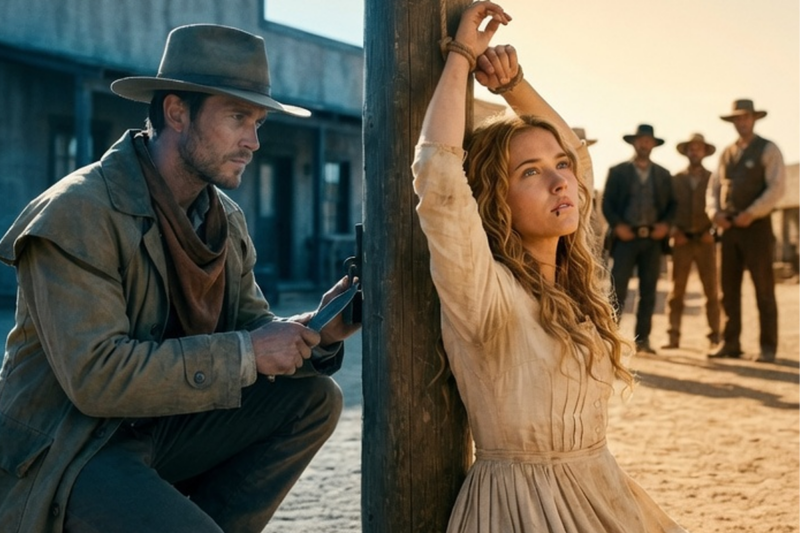 THE DRIFTER WHO CUT HER LOOSE WAS A LEGENDARY GUNSLINGER