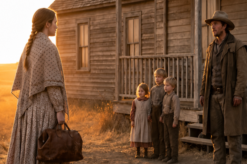 “They Sent Her to a Widowed Cowboy With 3 Children — But Her First Week Shocked the Entire Valley”