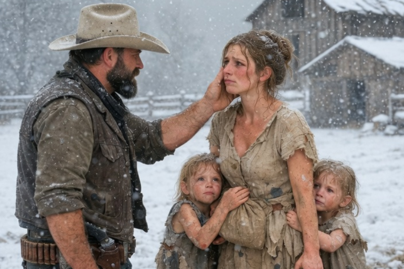 A WIDOWED COWBOY PRAYED FOR A WIFE — SHE CAME WITH TWO DAUGHTERS AND A SECRET