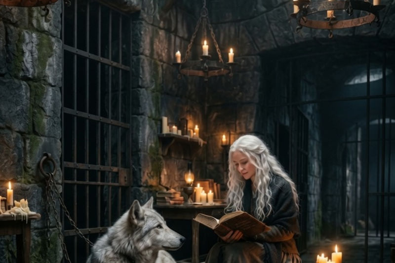 SHE READ TO THE CHAINED WOLF EVERY NIGHT FOR A YEAR — HE WEPT WHEN SHE STOPPED
